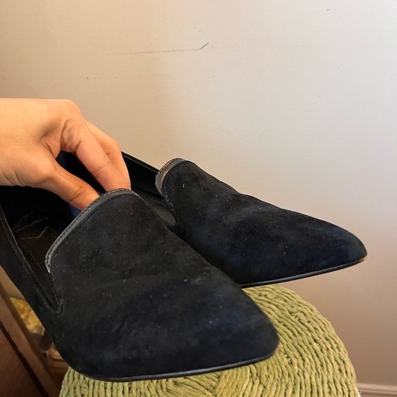 Brian Atwood Velvet Black Block heeled Shoes - Size 8 - Picture 9 of 11